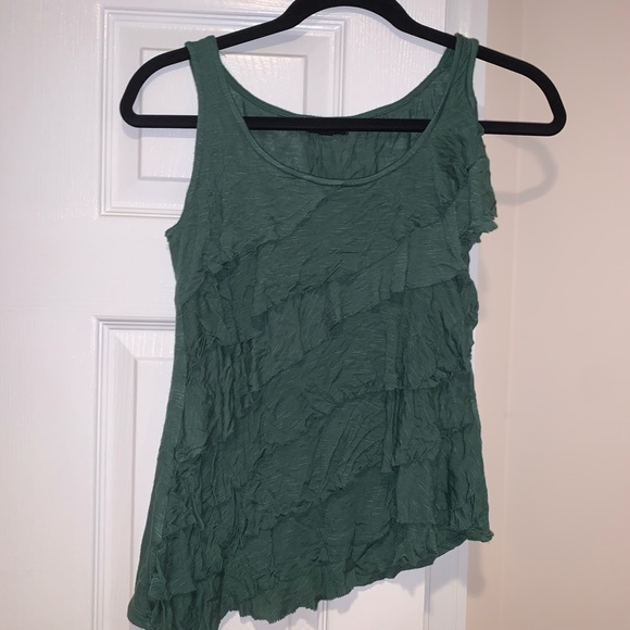 Green Ruffle Tank Top - Picture 2 of 3